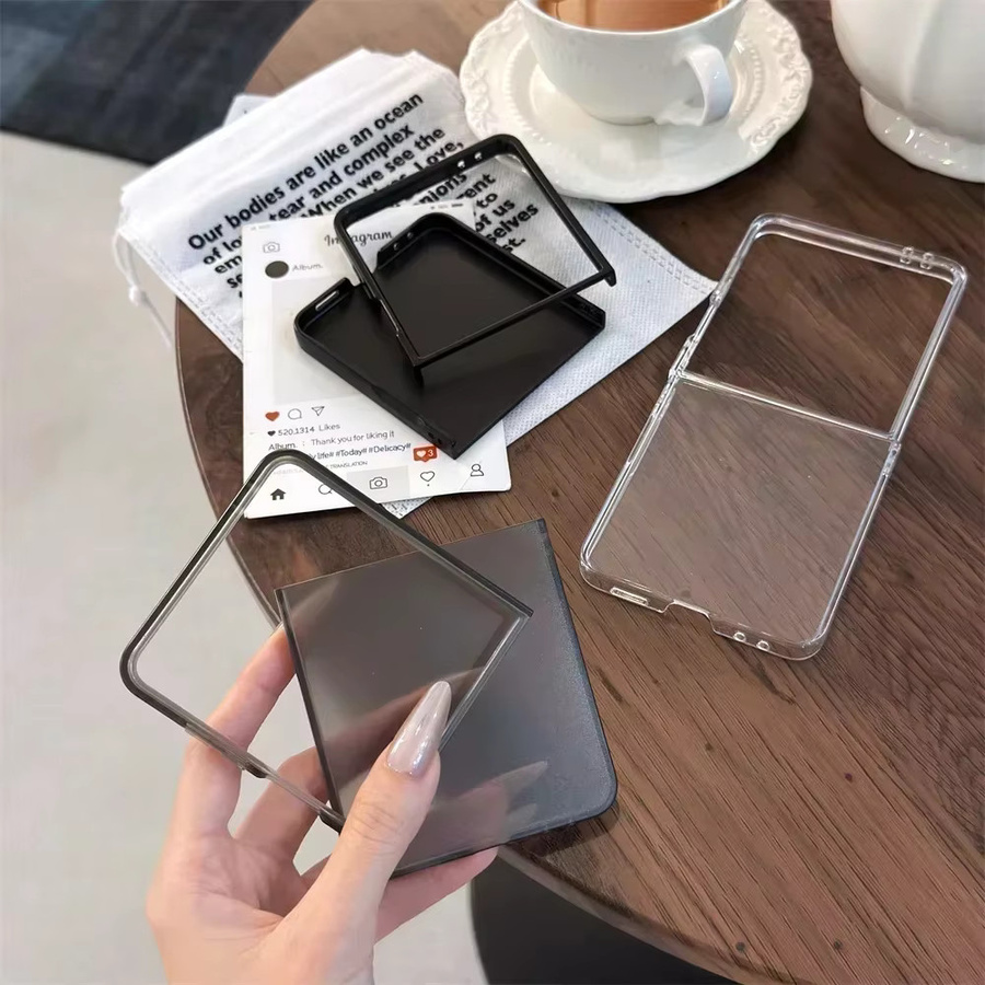 Transparente Ultradünne Schleif-Handyhülle für Samsung Galaxy Z Flip 7, FE 6, 5, 4, 3 5G mit schützender Hartschale - Bild 5