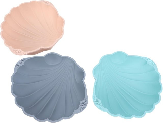 Koogeelife 3er Set Silikon-Muschel-Kuchenform in Pink, Antihaftbeschichtete Backform für Käsekuchen und besondere Anlässe - Bild 1