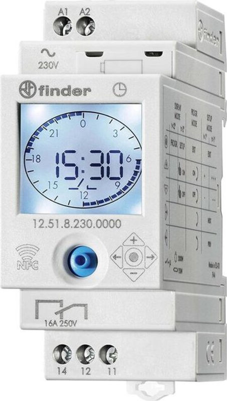 Finder Zeitschaltuhr 1W, 16A, 230V in Weiß (12.51.8.230.0000) - Bild 2