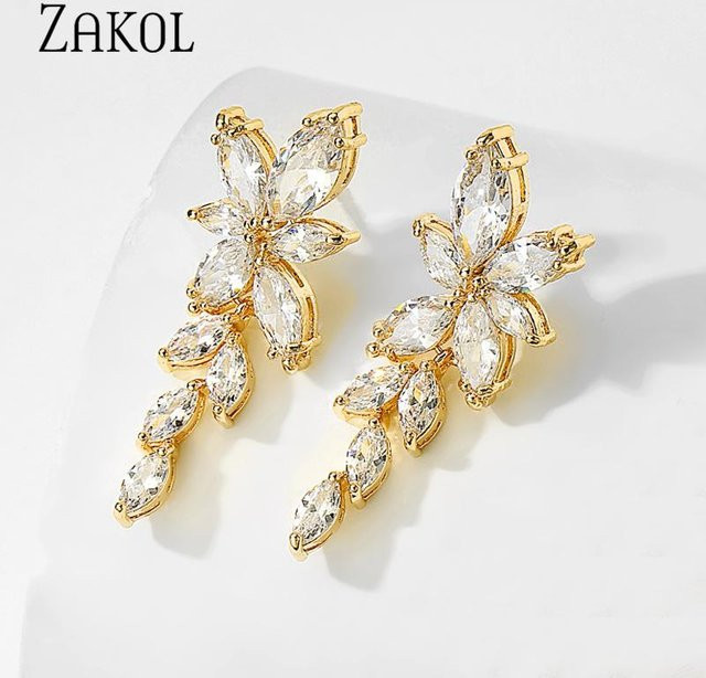 Lucky Star Jewelry Hängeohrringe, Zirkonia, Weißgold, Damen - Bild 1