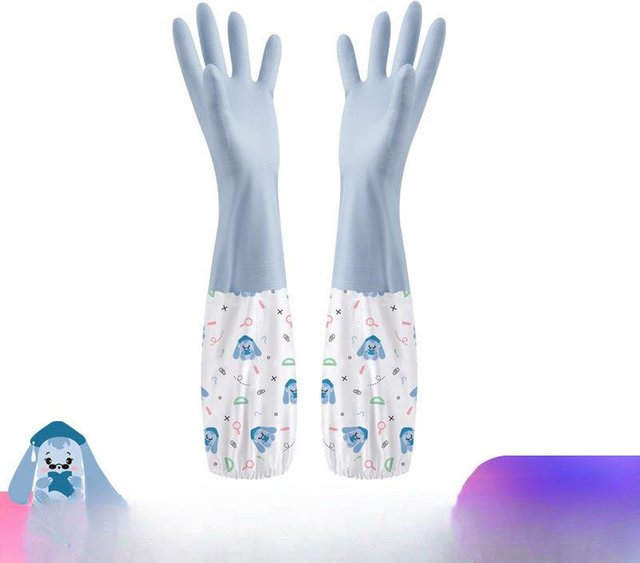 MENGN Top Geschirrspülhandschuhe mit Fleece-Fütterung, wasserdicht und langlebig, Blau, Einheitsgröße - Bild 1