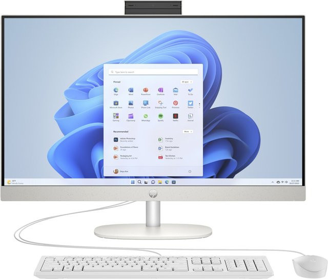 HP All-in-One PC 27-cr0655ng, Muschelweiß, 27 Zoll Full HD IPS, AMD Ryzen 5 7520U, 16 GB RAM, 1 TB SSD, Windows - Bild 1