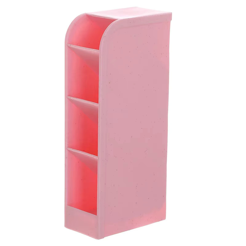 Bunter mehrschichtiger Desktop-Organizer aus Kunststoff mit schräger Einfügung für Stifte und Make-up-Pinsel, transparent/multicolour - Bild 2