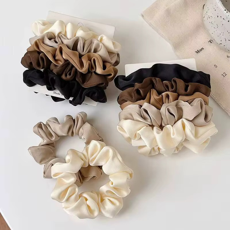 Scrunchies Seide Satin, Einfarbig, Damen - Bild 2