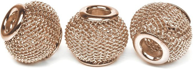 Großlochperle Netzperle, 14 x 11 mm, Rosé/Gold - Bild 1
