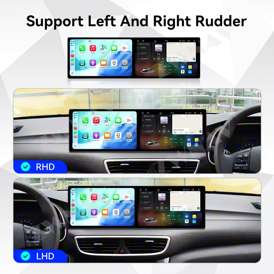 ZWNAV Doppelbildschirm Multimedia-Player für Hyundai Tucson 2019-2020 mit 10,1 Zoll Display, Android Auto, CarPlay und GPS-Navigation, Schwarz - Bild 2