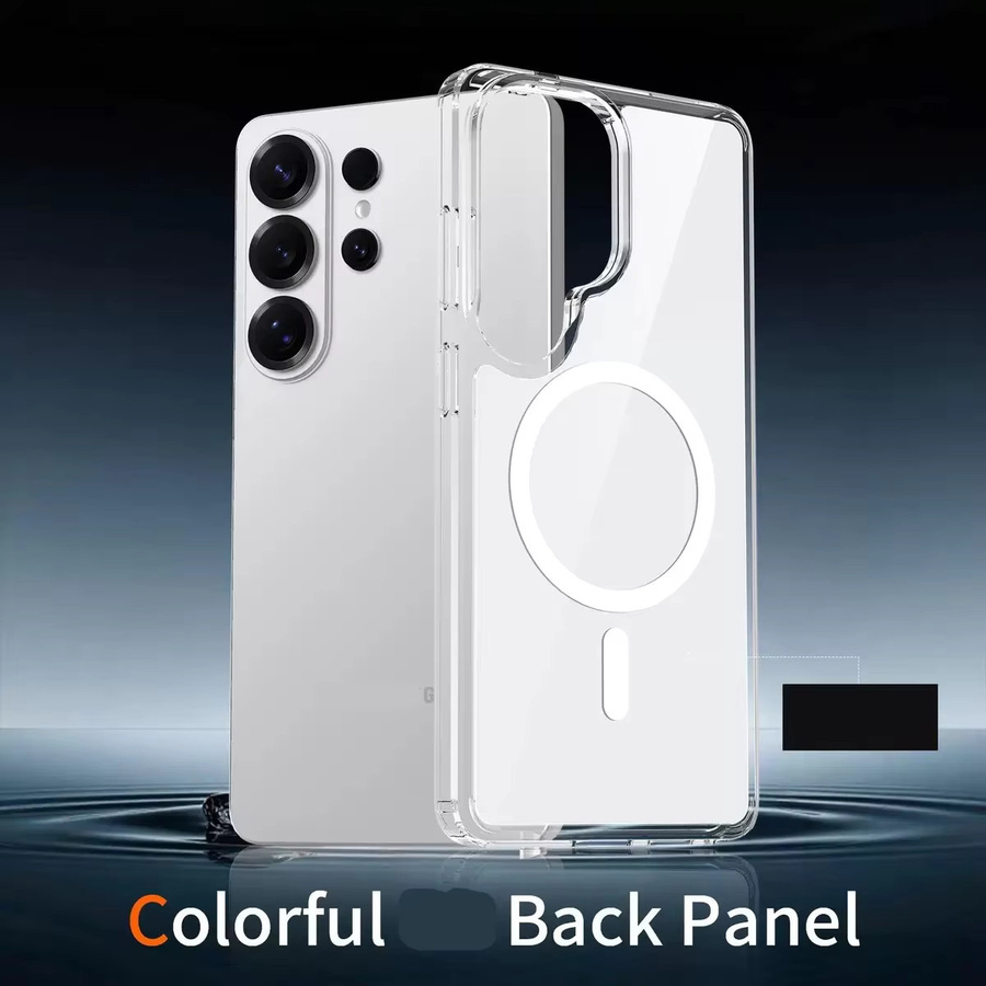 Magnetische transparente Schutzhülle für Samsung Galaxy S26 Ultra S25 FE S24 Plus S23 A17 A56 mit Farbkontrast in Weiß - Bild 4