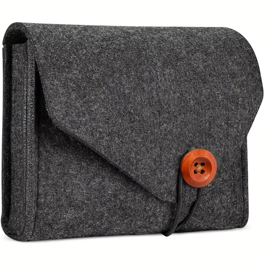 JBAILI Tragbare Filz-Aufbewahrungstasche für Netzteile und elektronisches Zubehör, USB-C Organizer, Schwarz/Grau - Bild 2