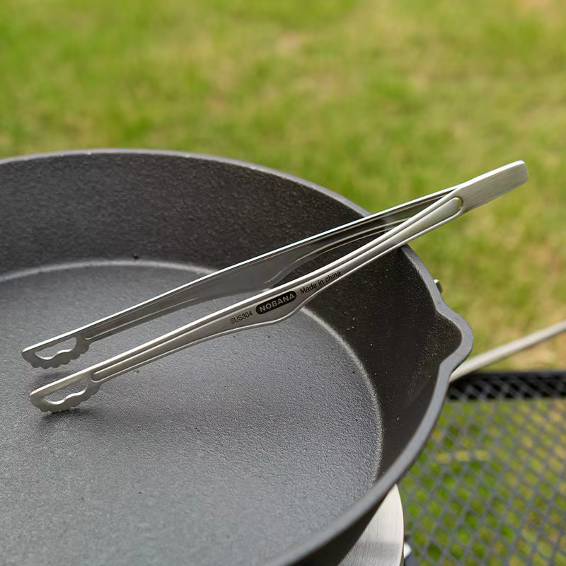 NOBANA Camping-Clip aus Edelstahl in Silber, hitzebeständige Lebensmittelzange für Grill und Picknick - Bild 2