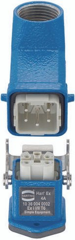 HARTING Steckverbinder-Set 10360040002 in Blau mit 4 + PE Polen - Bild 1