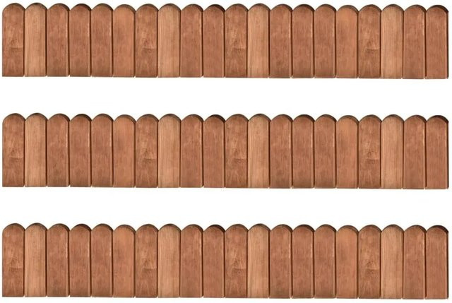 vidaXL Beeteinfassungen aus imprägniertem Kiefernholz in Braun, 3 Stück, Länge: 120 cm - Bild 1