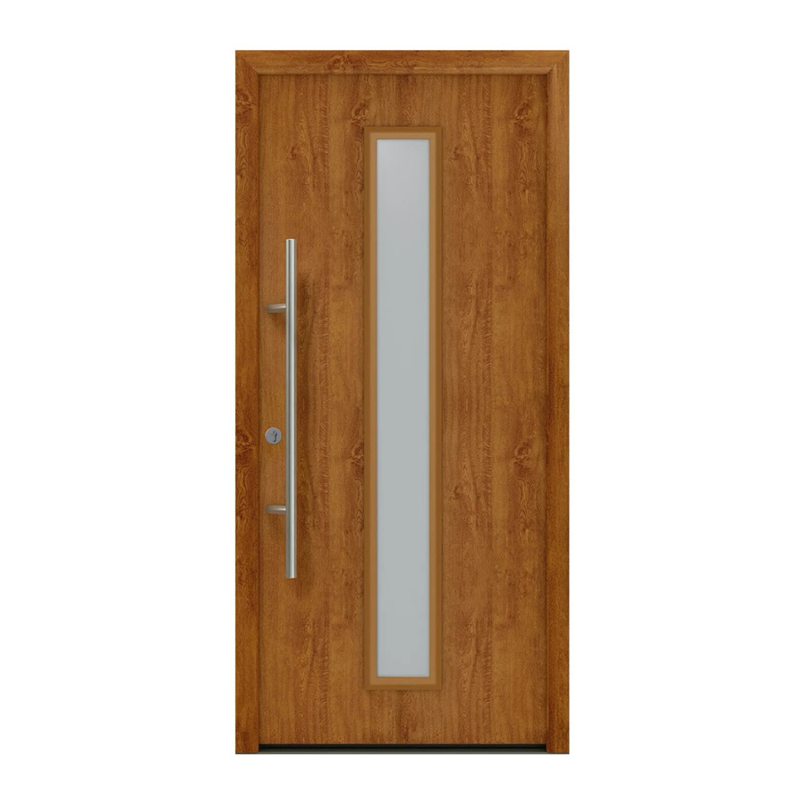 EcoStar Haustür Isopro Secur IPS 020S in Golden Oak mit Glaseinsatz, Farbe Braun, B: 110 cm, H: 210 cm, DIN Links, Sicherheitsklasse RC2 - Bild 2