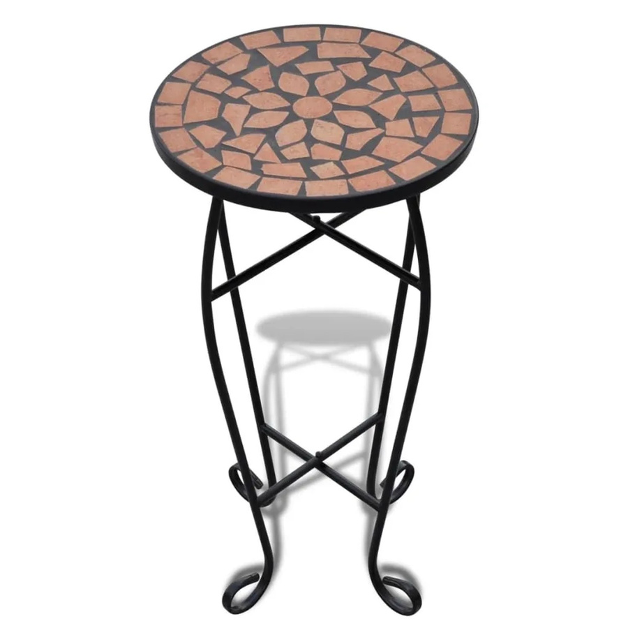 vidaXL Beistelltisch Mosaik in Terrakotta und Multicolour aus Eisen und Keramik, B/T/H: 30 x 30 x 60 cm - Bild 2