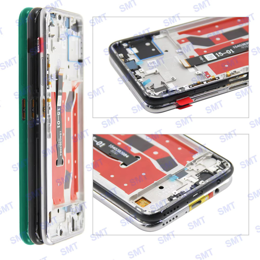 Huawei P40 Lite Super AMOLED Display mit Rahmen und Digitizer Ersatz LCD Touch Screen in Schwarz für Nova 6SE - Bild 4