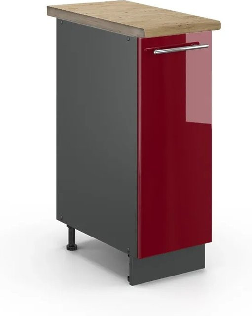 Vicco Apothekerschrank Fame-Line Bordeaux Hochglanz Anthrazit Eiche B: 30 cm, H: 82 cm, T: 20,53 cm - Bild 1