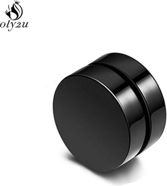 YULIN Ohrstecker Edelstahl, Schwarz, Magnet, 12mm, Herren - Bild 1