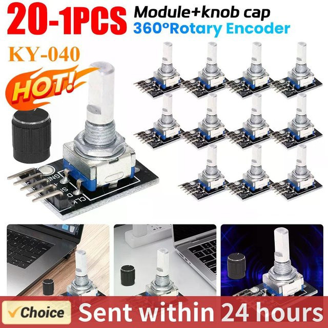 ATUOTIN HW-040 360 Grad Drehgeber Modul mit Knopfkappe und Ziegel Sensor Entwicklungsplatine 5V - Bild 1