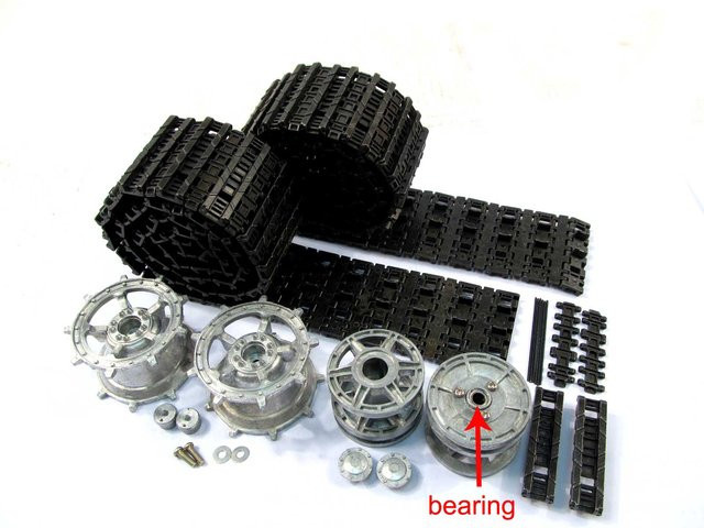 Mato King Tiger RC Panzer, 1/16, Zubehör, Metallketten, Metallkettenräder, Umlenkräder - Bild 1