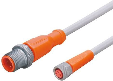 Ifm Electronic EVW077 Verbindungsleitung mit Stecker und Buchse, gerade, orange, 3-polig, Länge: 0,6 m - Bild 1
