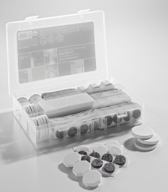 casa NOVA Filzgleiter-Set aus Kunststoff in Grau und Weiß - Bild 1