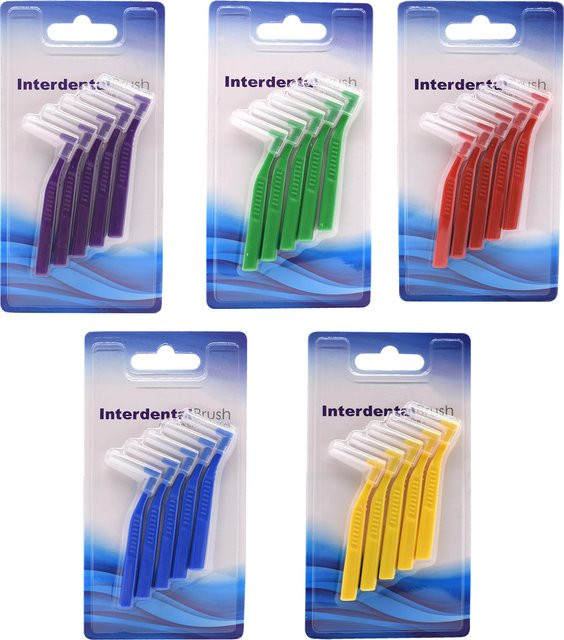 5er-Set L-förmige Interdentalbürsten zur Mundhygiene und Zahnreinigung - Bild 1