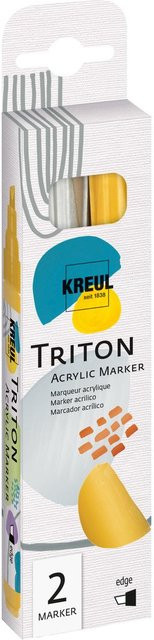 KREUL Triton Acrylic Marker edge 2er-Set mit Chisel-Spitze in Silber und Gold - Bild 1