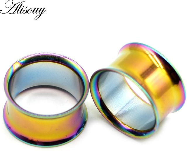 Alisouy Ohrstöpsel-Set, Edelstahl, Bunt, Damen, 20mm - Bild 1