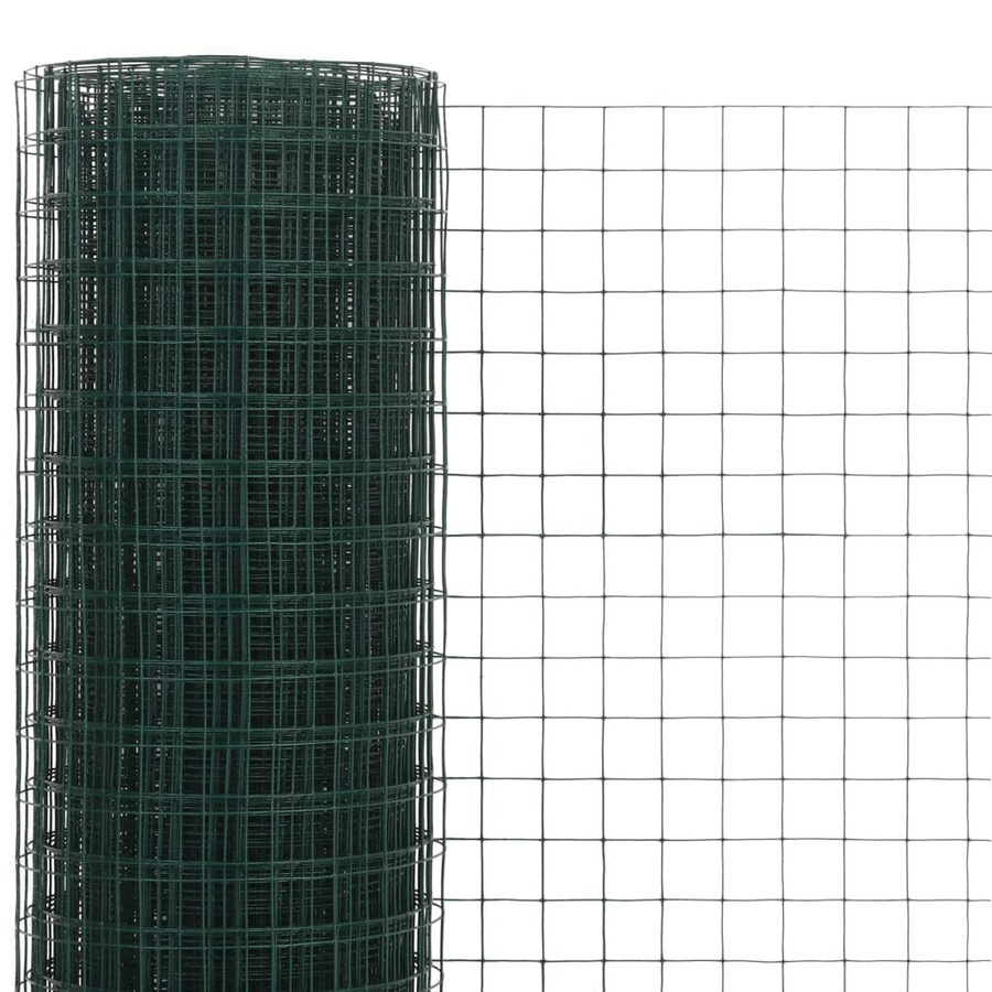 vidaXL Maschendrahtzaun aus Stahl mit PVC-Beschichtung, Grün, B: 25 m, H: 0,5 m - Bild 3