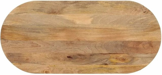 vidaXL Tischplatte aus Massivholz Mango in Braun, Oval, Matt, B/T/H: 120 x 60 x 2,5 cm - Bild 1