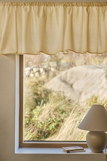 Jotex Schabracke MILLY aus Leinenmischung in Beige und Gelb, halbtransparent, B/T/H: 250 cm - Bild 1