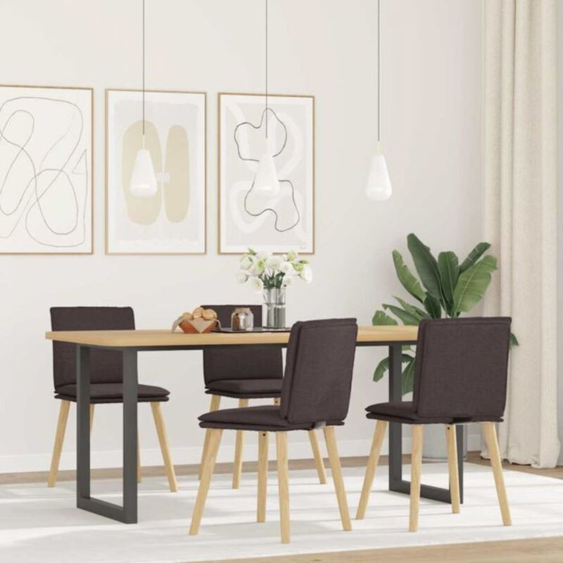 Set aus 4 modernen Esszimmerstühlen von vidaxl in Braun aus Stoff - Bild 1
