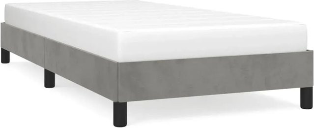 vidaXL Bettgestell aus Samt in Grau, B/T/H: 90 x 200 x 203 cm - Bild 1