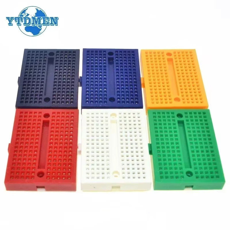 YTDMEN Mini-Breadboard SYB-170 Prototyp-Testplatine mit 170 Verbindungspunkten, lötfrei, Multicolour/Transparent - Bild 4