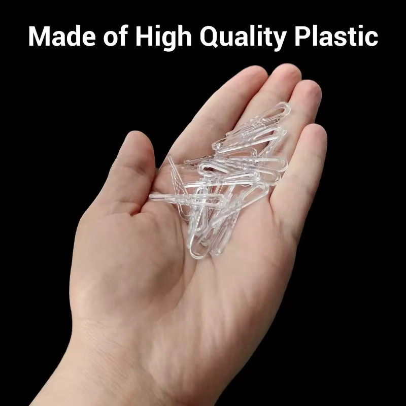 200 Stück transparente U-förmige Kunststoff-Hemd-Klappklemmen mit Krokodilzähnen, 1,5 Zoll für Socken, Kleider und Krawatten - Bild 6
