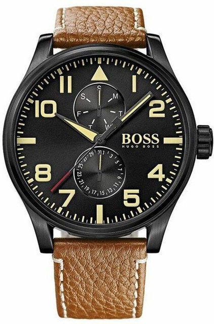 Hugo Boss Chronograph, Edelstahl, Quarz, 50 mm, Herren, braun - Bild 1