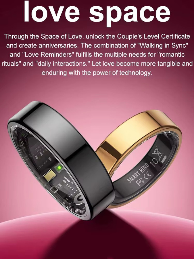 MISIRUN Smart Ring Schwarz mit Herzfrequenz- und Schlafüberwachung, Schrittzähler und 5ATM Wasserdichtigkeit für Unisex - Bild 5