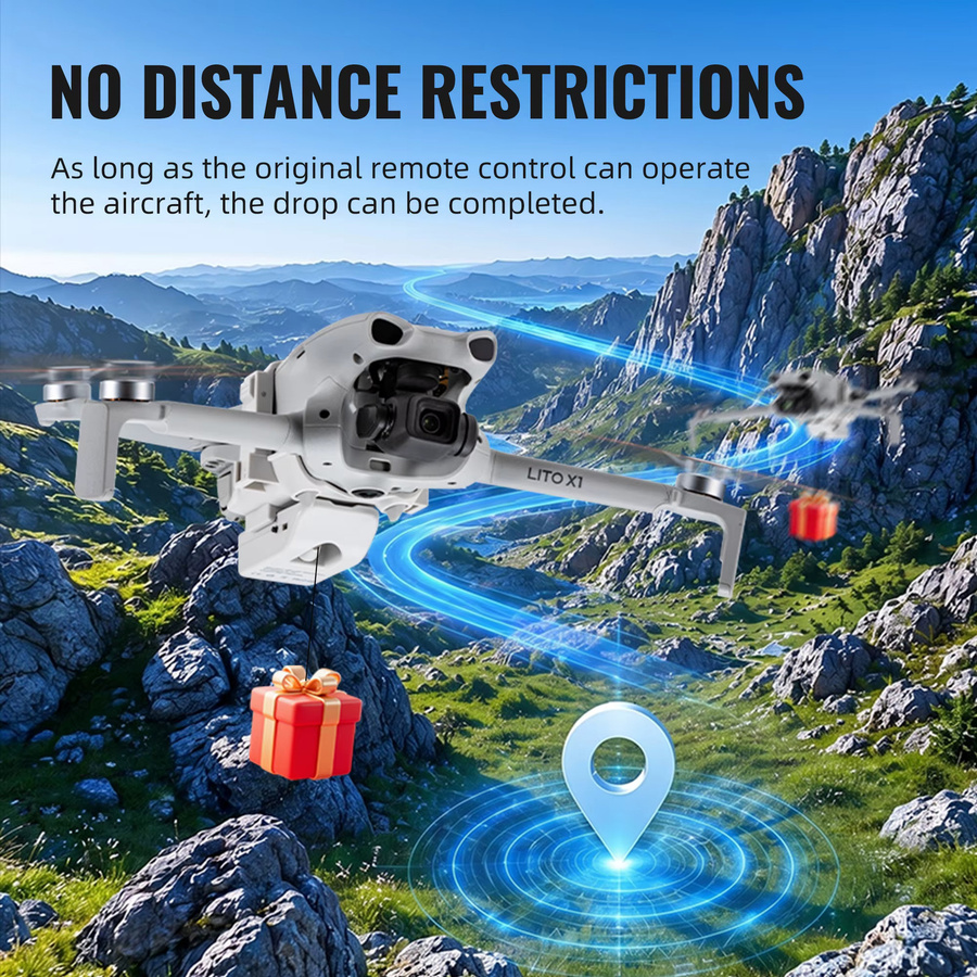 DJI Airdrop-Gerät für Lito 1 und X1 mit Schnellverschluss-System in Weiß für bis zu 70g Nutzlast - Bild 3