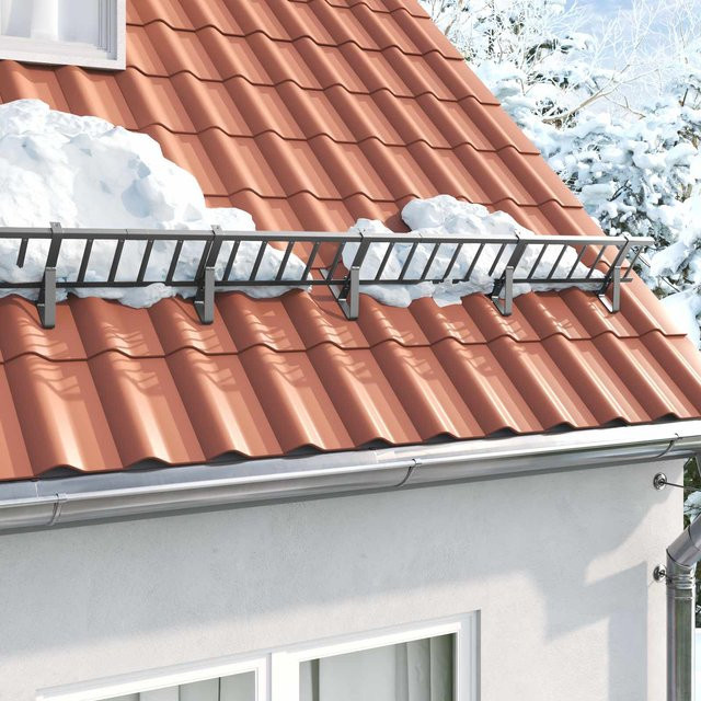 VD Home Furnishing Schneefanghalter aus Kunststoff, 6 Stück, Anthrazit, B: 29,5 cm, T: 3 cm, H: 34,5 cm - Bild 1