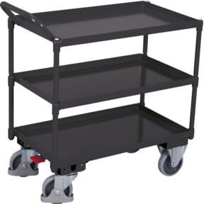 Cordes Tischwagen mit 3 Ladeflächen aus Stahl in Anthrazit RAL 7016 - Bild 1