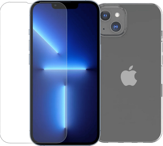 BlueBuilt Panzerglas und Soft Case Backcover für Apple iPhone 14 in Transparent - Bild 1