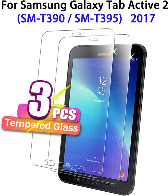 Displayschutzfolie aus gehärtetem Glas für Samsung Galaxy Tab Active 2 (8 Zoll, 2017) SM-T395 SM-T390, transparent - Bild 1