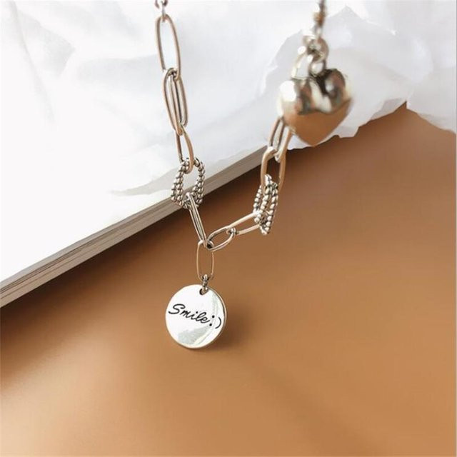 Halskette 925 Silber, Smiley Gesicht, Damen - Bild 1