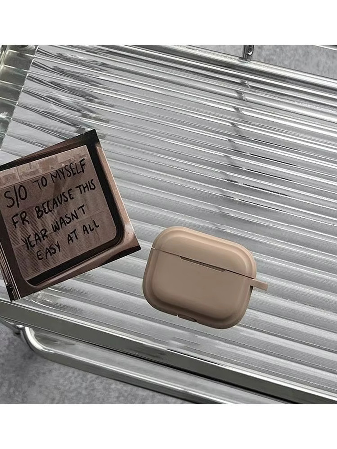 Mrgabwte Silikon-Ohrhörerhülle mit Anti-Verlust-Band für Apple AirPods in Braun - Bild 2