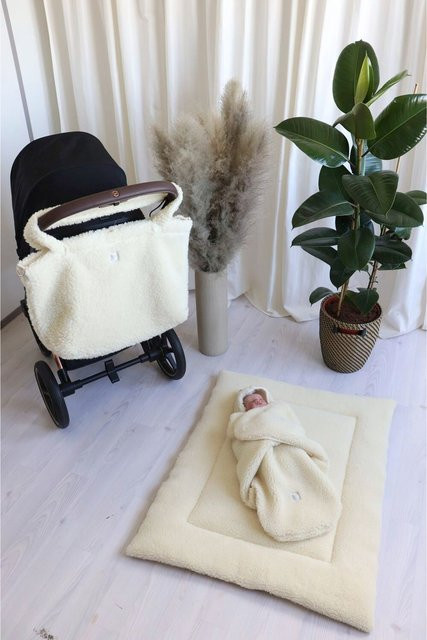 Kaiser Krabbeldecke WOOL für Babys aus Wolle und Baumwolle, Beige/Weiß, B: 80 cm, T: 100 cm - Bild 1