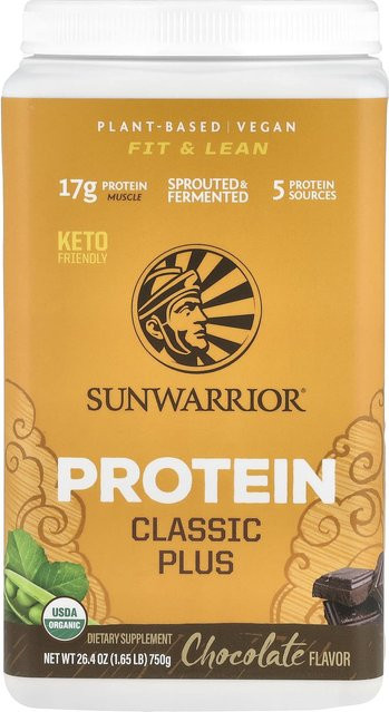Sunwarrior Protein Classic Plus Schokolade Pflanzlich 750 g - Bild 1