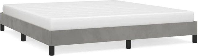 vidaXL Bettgestell aus Samt in Grau, B/T/H: 160 x 200 x 163 cm - Bild 1