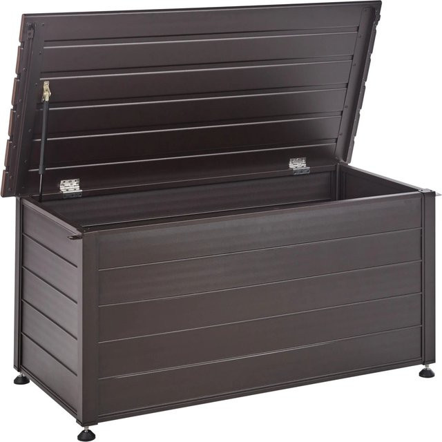 Beliani Truhe CAMPALTO aus Metall in Dunkelbraun, modern, B/T/H: 123 x 60 x 60 cm - Bild 1