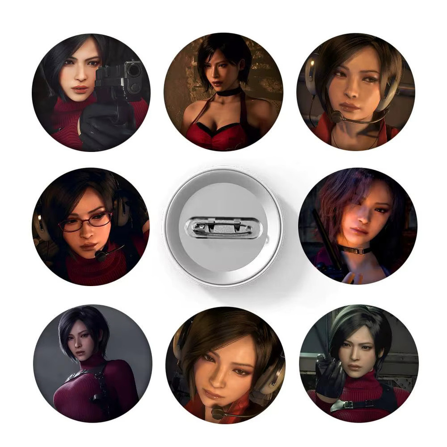 Brosche Ada Wong Resident Evil, Rundes Abzeichen, Anstecknadel - Bild 1