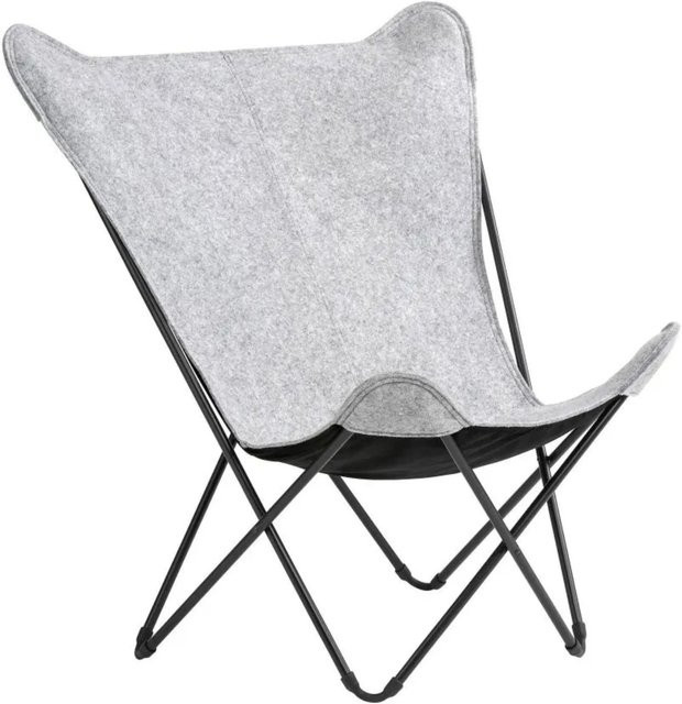 Lafuma Butterfly Sessel Sphinx Soft in Hellgrau mit UV-beständigem Polyester und Stahlrohrgestell - Bild 1