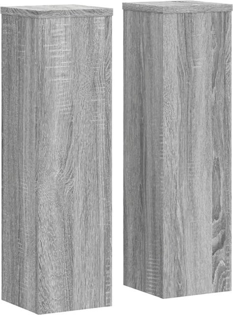 vidaXL Pflanzenständer 2er-Set aus Holzwerkstoff in Grau, B/T/H: 17 x 17 x 60 cm - Bild 1